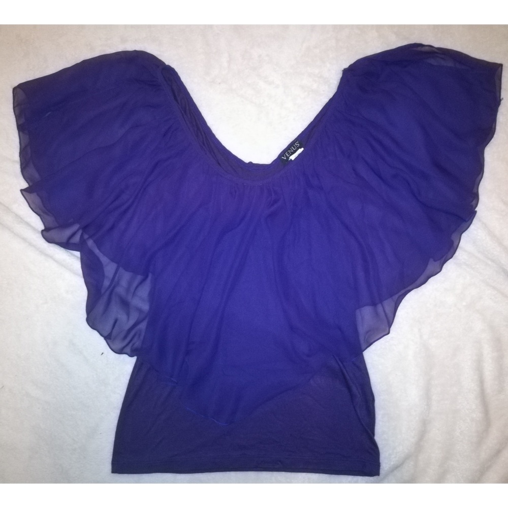 VENUS DEEP PURPLE FLOWY TOP